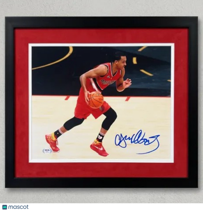 CJ McCollum Portland Trail Blazers Signed 11x14 Custom Framed Photo PSA