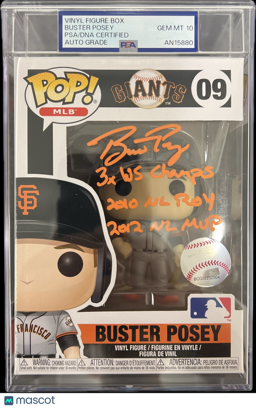 Buster Posey Signed Baseball #09 Funko Pop PSA Encapsulated Autographed