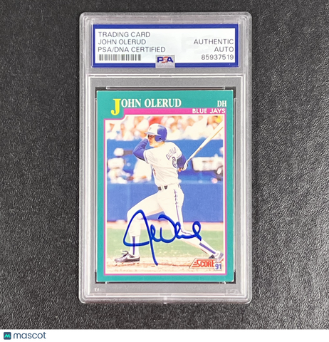 1991 Score #625 John Olerud Signed Card Auto PSA Slabbed Toronto Blue Jays