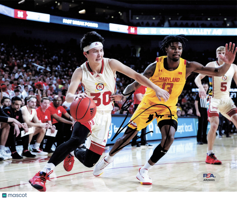Keisei Tominaga Nebraska Cornhuskers Signed Basketball 8x10 Photo PSA