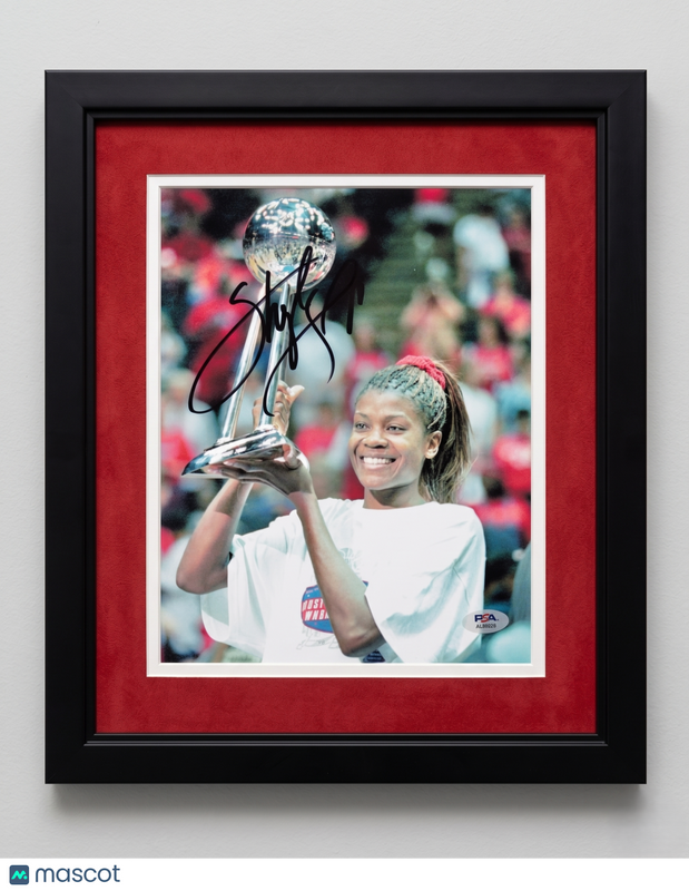 Sheryl Swoopes Houston Comets Signed Basketball 8x10 Custom Framed Photo PSA