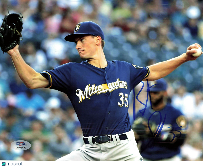 Brent Suter Milwaukee Brewers Signed 8x10 Photo PSA