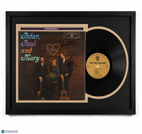 Paul Stookey Peter Yarrow Signed Peter, Paul and Mary Customed Framed Vinyl