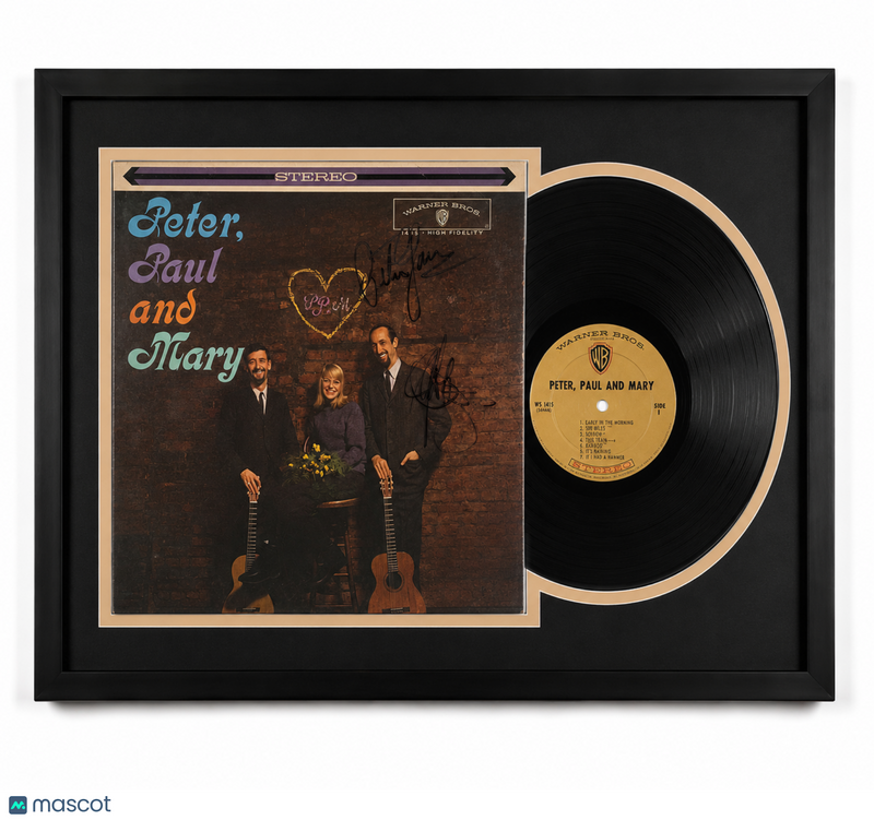 Paul Stookey & Peter Yarrow Signed Peter, Paul and Mary Customed Framed Vinyl