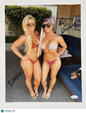 Amanda Saccomanno and Ashley Sebera Signed Wrestling 11x14 Photo JSA Autographed