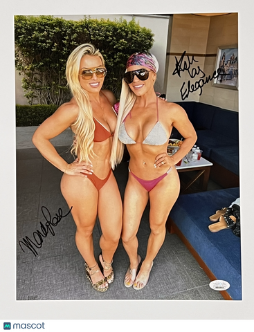 Amanda Saccomanno and Ashley Sebera Signed Wrestling 11x14 Photo JSA Autographed