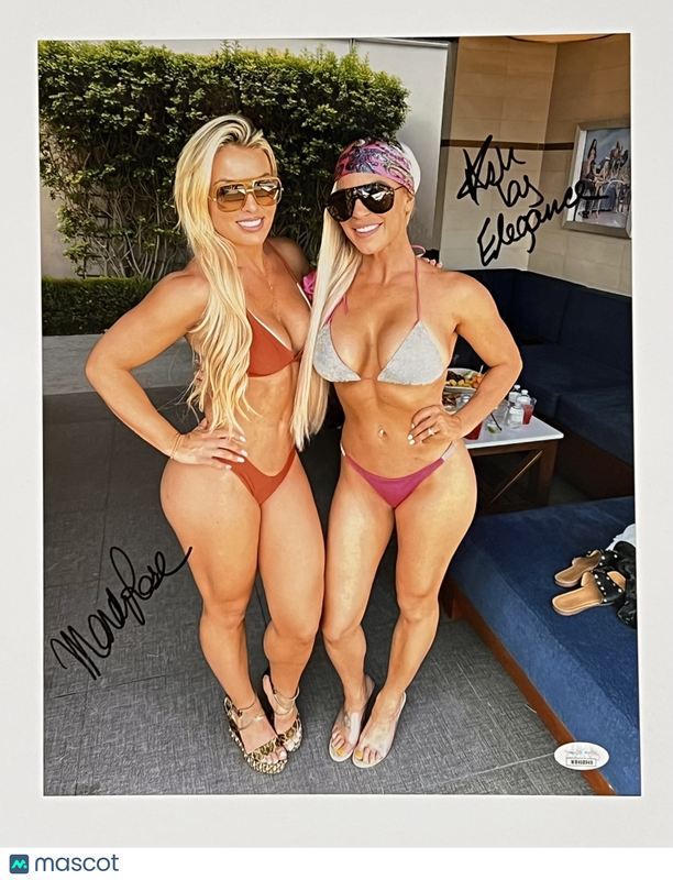 Amanda Saccomanno and Ashley Sebera Signed Wrestling 11x14 Photo JSA Autographed