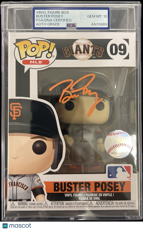 Buster Posey Signed Baseball #09 Funko Pop PSA Auto 10 Encapsulated Autographed