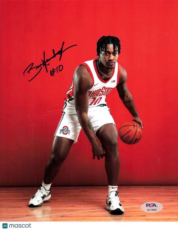 Brice Sensabaugh Ohio State Buckeyes Signed Basketball 8x10 Photo PSA
