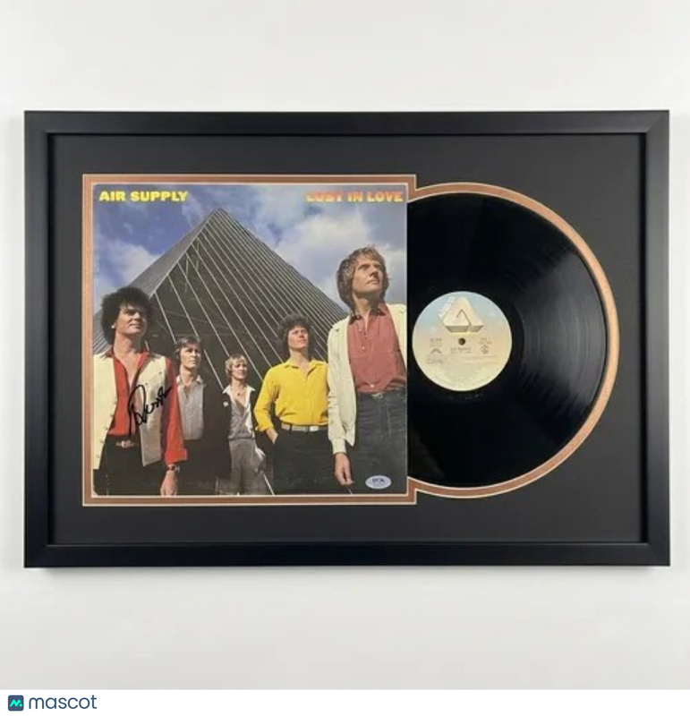 Russell Hitchcock Signed Lost in Love Custom Framed Vinyl PSA Album Autographed