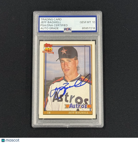 1990 Topps 40 #41 Jeff Bagwell  Signed Rookie Card Auto 10 PSA Astros