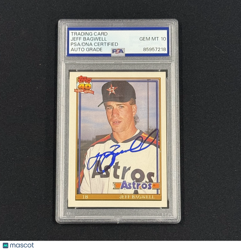 1990 Topps 40 #41 Jeff Bagwell  Signed Rookie Card Auto 10 PSA Astros