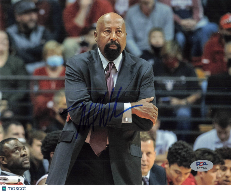 Mike Woodson Indiana Hoosiers Signed Basketball 8x10 Photo PSA