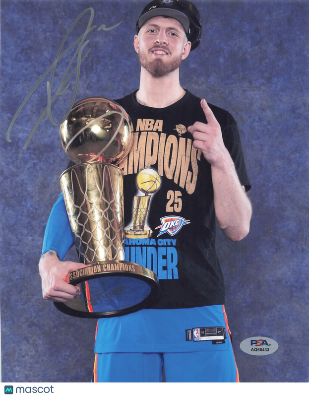 Isaiah Hartenstein Oklahoma City Thunder Signed Basketball 8x10 Photo PSA