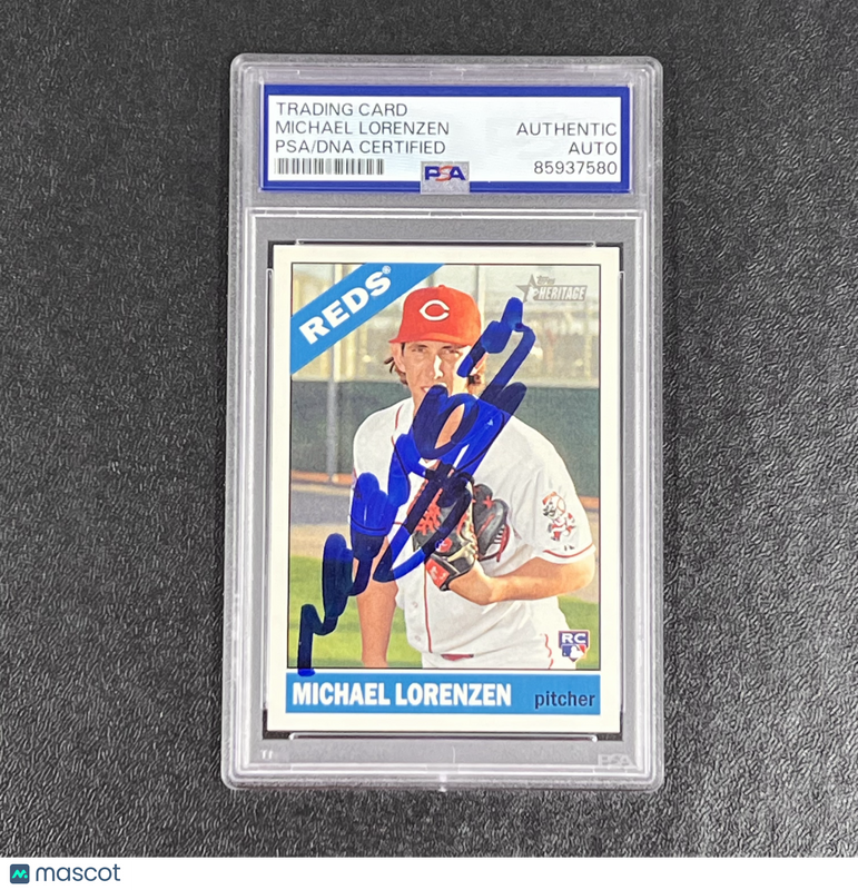 2015 Topps Heritage #660 Michael Lorenzen Signed Card Auto PSA Slabbed Reds