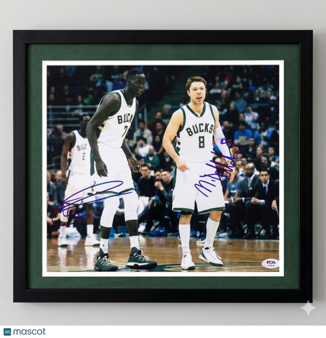 Matthew Dellavedova and Thon Maker Bucks Signed 11x14 Custom Framed Photo PSA