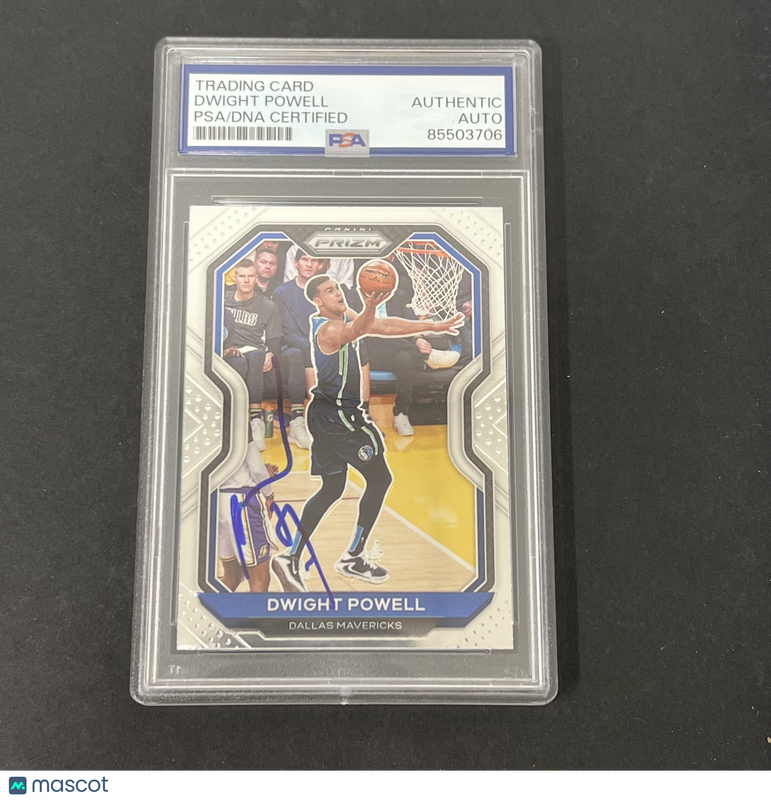 2020-21 Panini Prizm Basketball #83 Dwight Powell signed card PSA