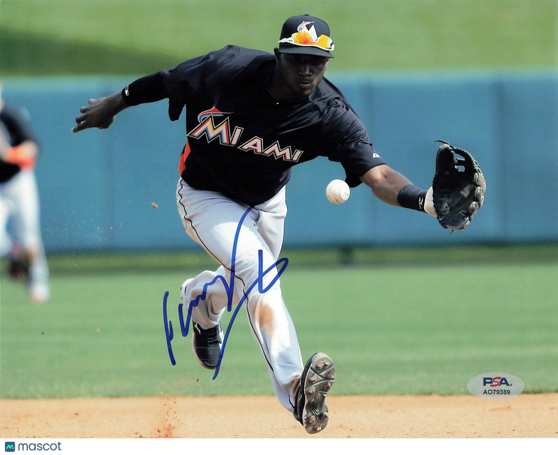 Adeiny Hechavarría Miami Marlins Signed 8x10 Photo PSA