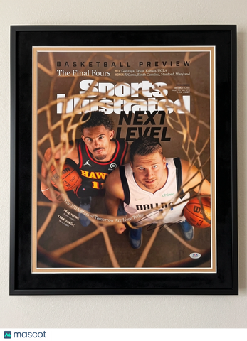 Luka Doncic Dallas Mavericks Signed Framed Basketball Photo PSA 20x24