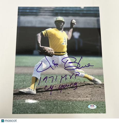 Vida Blue Signed 11x14 Photo PSA Oakland Athletics