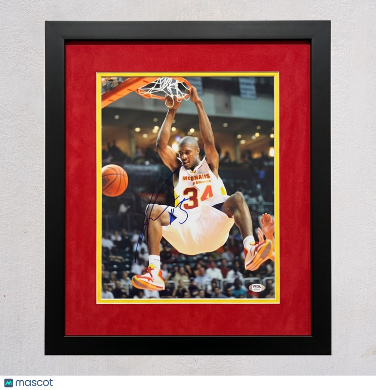 Derrick Favors McDonald's All American Game Signed 11x14 Custom Framed Photo PSA