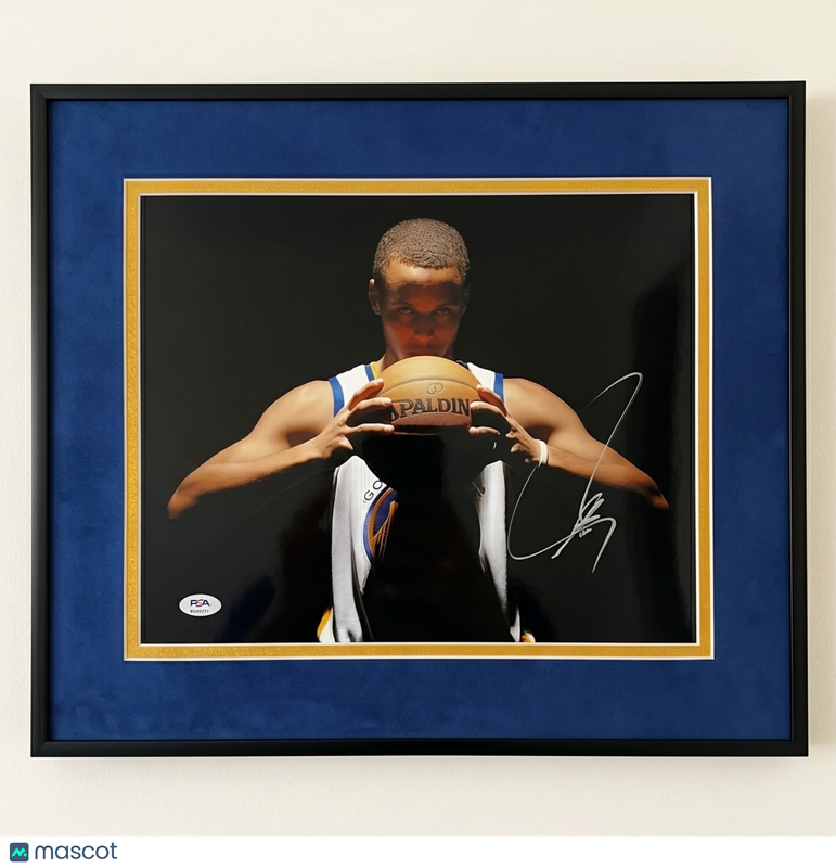 Stephen Curry Golden State Warriors Signed 11x14 Custom Framed Photo PSA