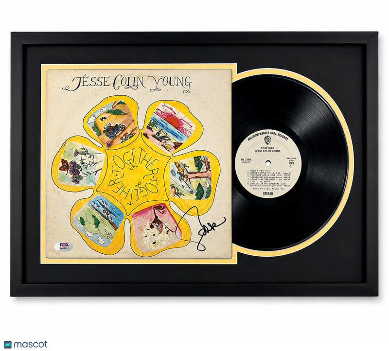 Jesse Colin Young Signed Together Custom Framed Vinyl Album PSA