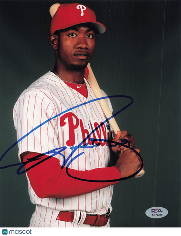 Domonic Brown Philadelphia Phillies Signed 8x10 Photo PSA