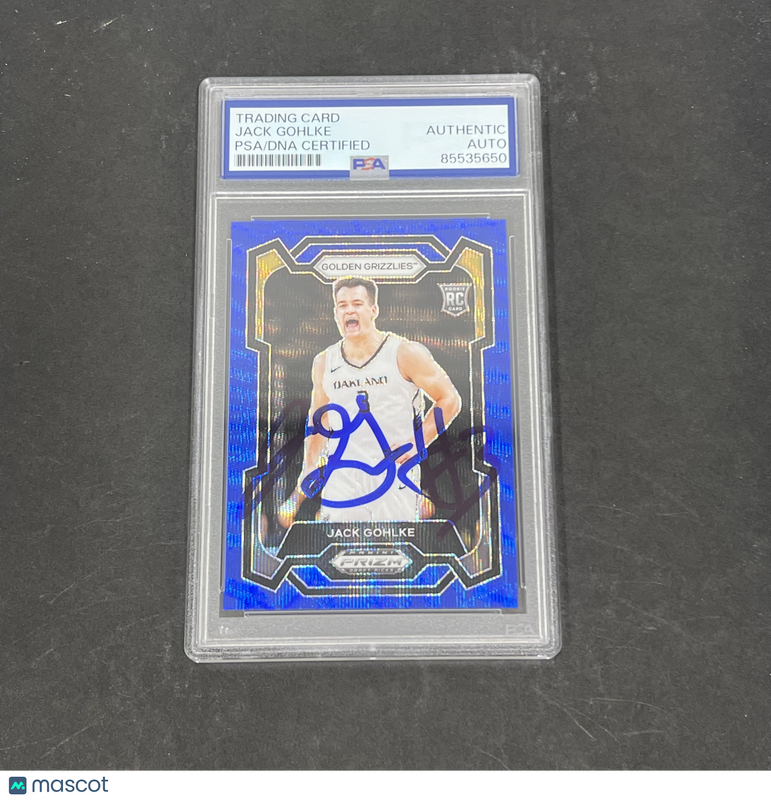 Jack Gohlke 2024 Panini Prizm Draft Picks Blue Wave #32 36/249 Signed Card PSA