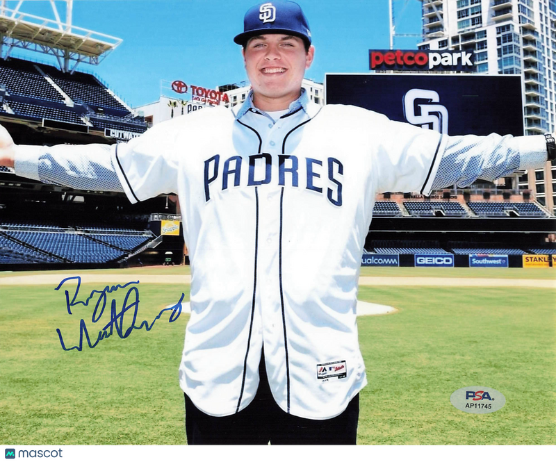 Ryan Weathers San Diego Padres Signed 8x10 Photo PSA
