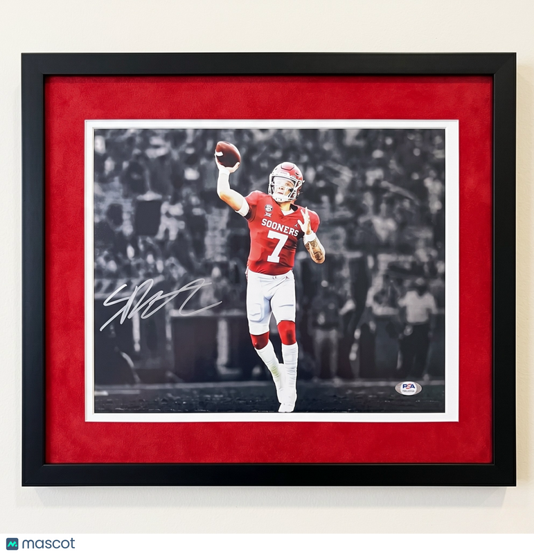 Spencer Rattler Signed Oklahoma Sooners Football 11x14 Custom Framed Photo PSA