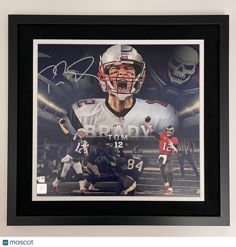 Tom Brady Signed New England Patriots 16x20 Custom Framed Photo Fanatics Autogra