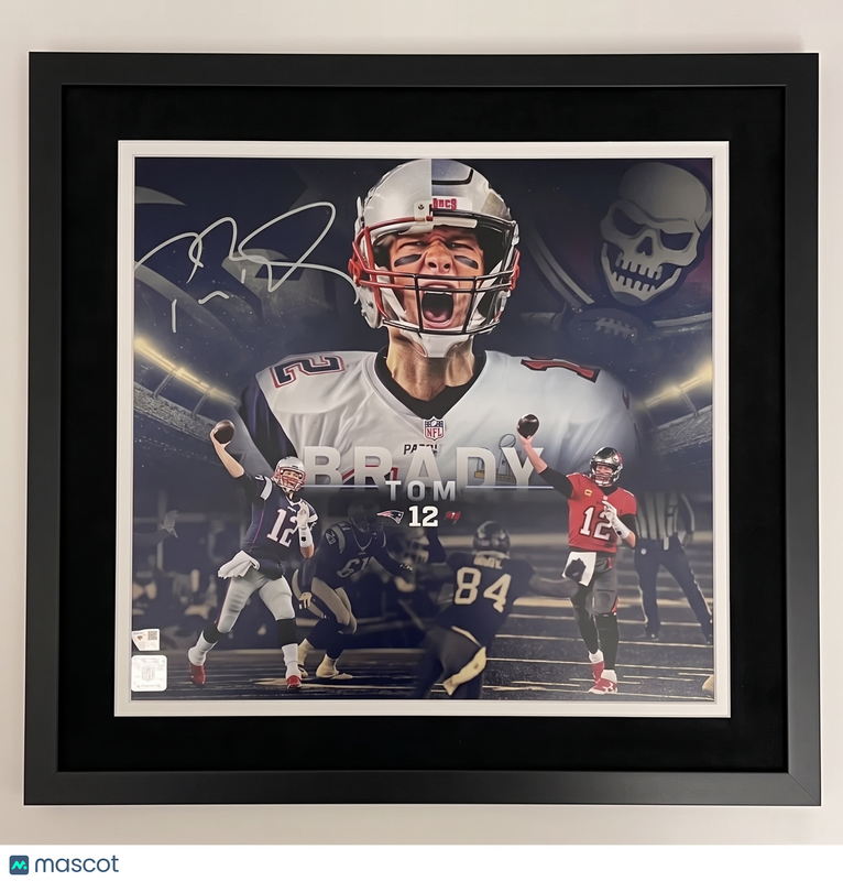 Tom Brady Signed New England Patriots 16x20 Custom Framed Photo Fanatics Autogra