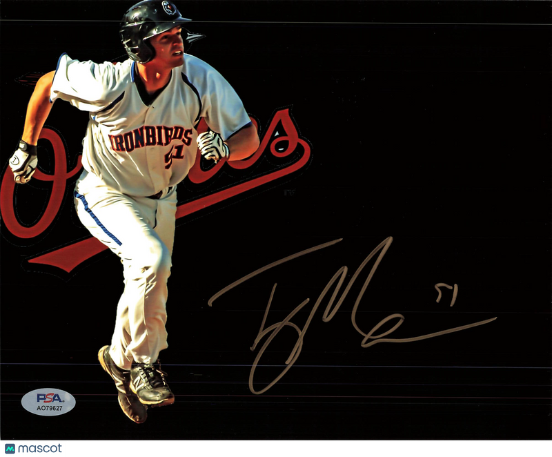 Trey Mancini Aberdeen IronBirds Signed 8x10 Photo PSA