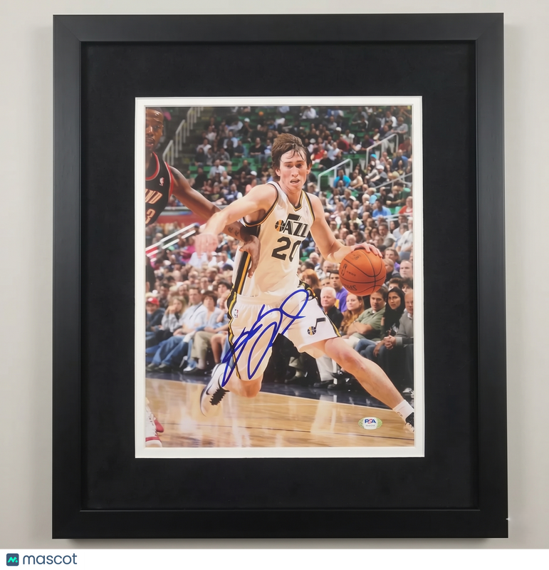 Gordon Hayward Utah Jazz Signed Basketball 11x14 Custom Framed Photo PSA