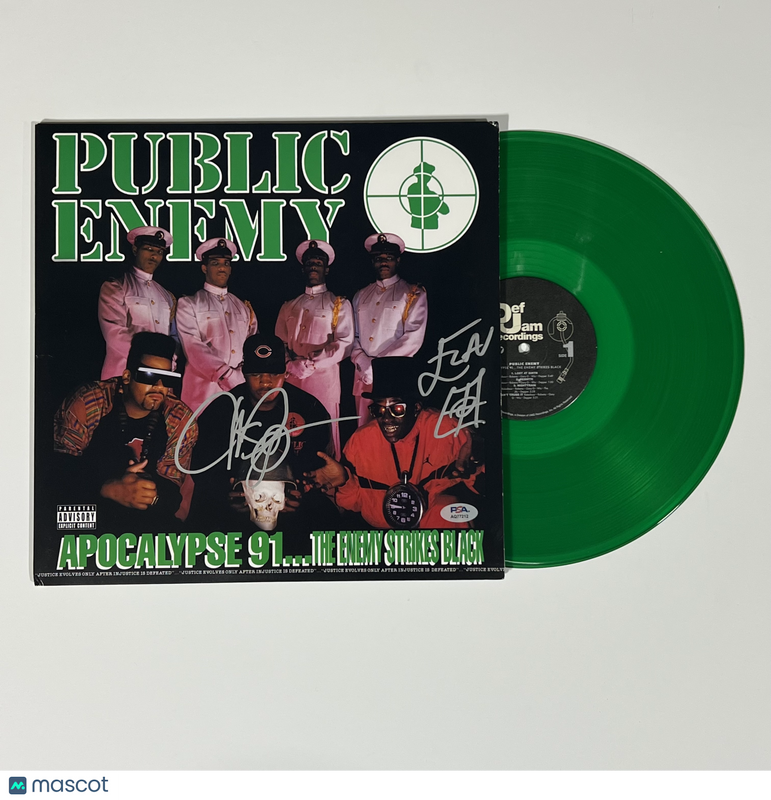 Chuck D & Flavor Flav signed Apocalypse 91 vinyl album PSA Autographed