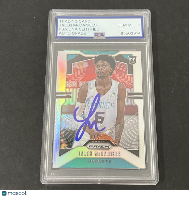 2019-20 Panini Silver Prizm #297 Jalen McDaniels signed card PSA Auto 10