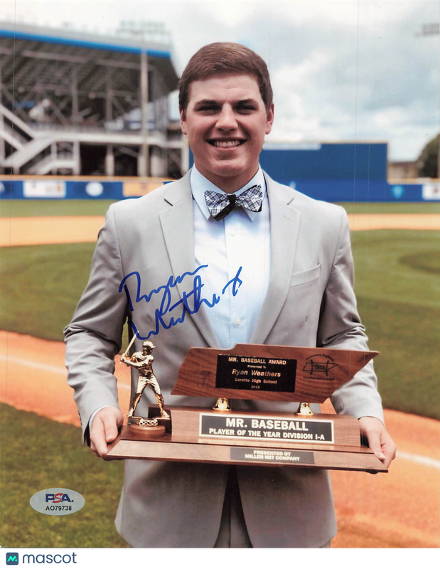 Ryan Weathers Loretto Mustangs Signed 8x10 Photo PSA