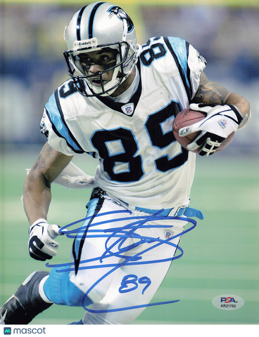 Steve Smith Sr Signed Carolina Panthers Football 8x10 Photo PSA Autographed