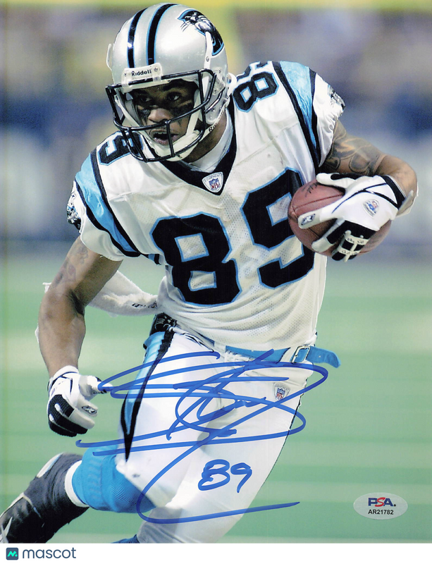 Steve Smith Sr Signed Carolina Panthers Football 8x10 Photo PSA Autographed