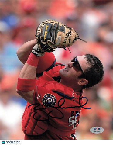 Brian Schneider Washington Nationals Signed 8x10 Photo PSA