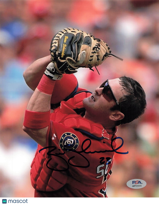 Brian Schneider Washington Nationals Signed 8x10 Photo PSA