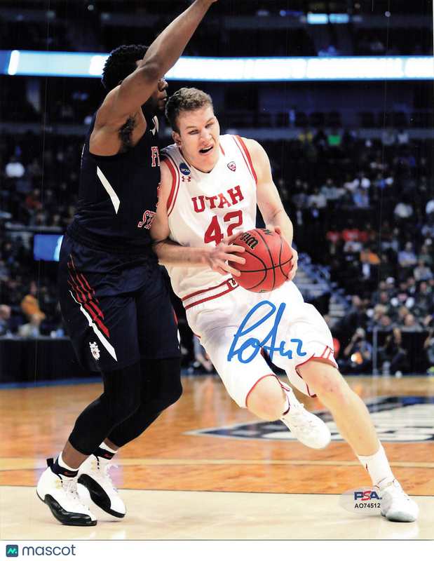 Jakob Poeltl Utah Utes Signed Basketball 8x10 Photo PSA