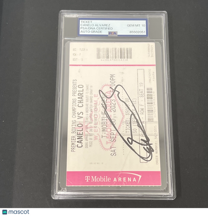 Canelo Alvarez Signed Boxing Ticket PSA AUTO 10 Slabbed