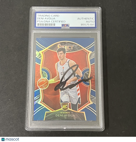 2020-21 Panini Select #69 Deni Avdija Blue Prizm signed card PSA