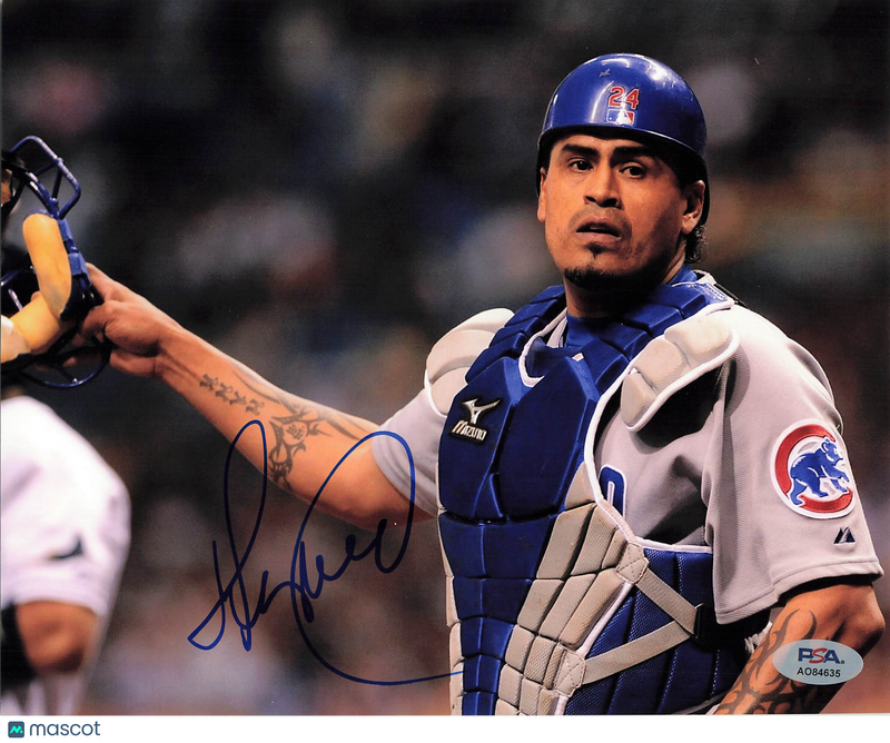 Henry Blanco Chicago Cubs Signed 8x10 Photo PSA