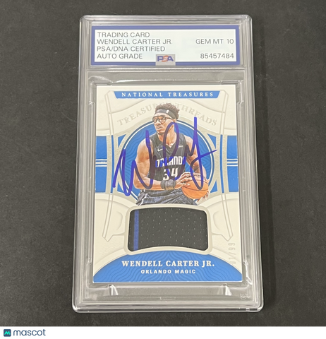 2021-22 Panini National Treasures #TD-WCJ Wendell Carter Jr. signed PSA Auto 10
