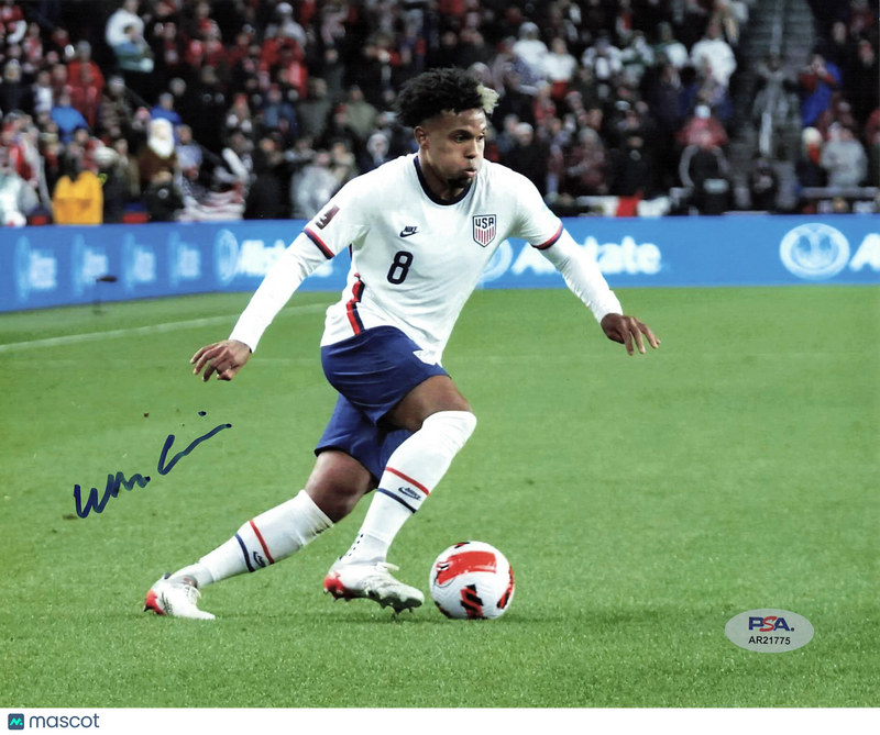 Weston McKennie Signed USMNT Soccer 8x10 Photo PSA Autographed