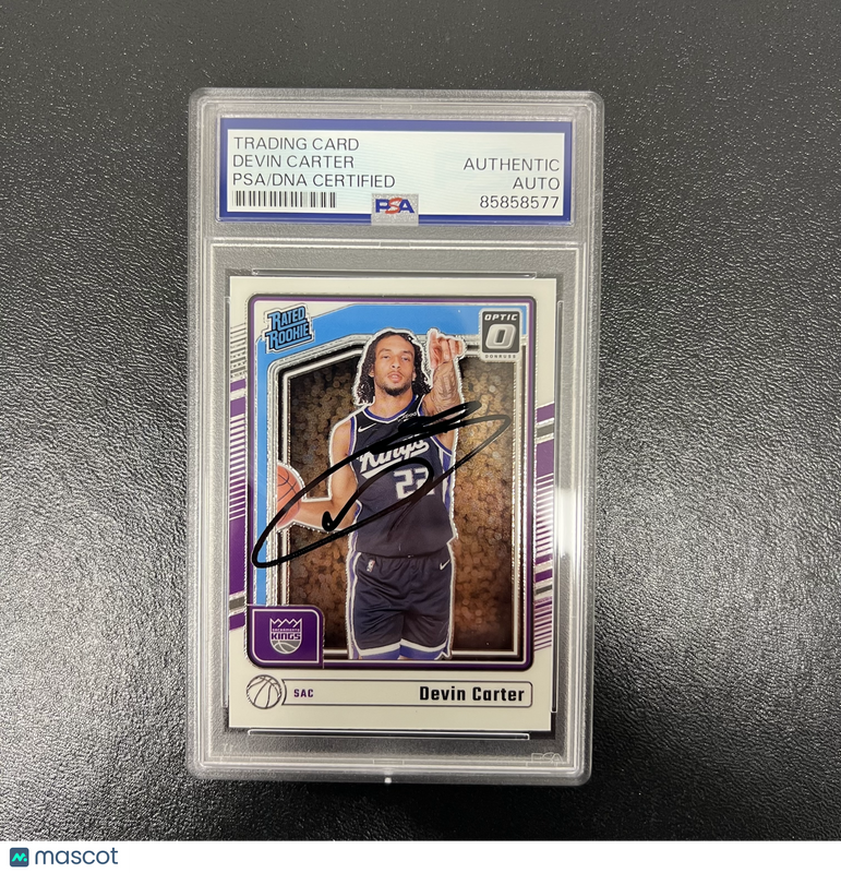 2024-25 Panini Donruss Optic#290 Devin Carter Signed Card PSA Sacramento Kings