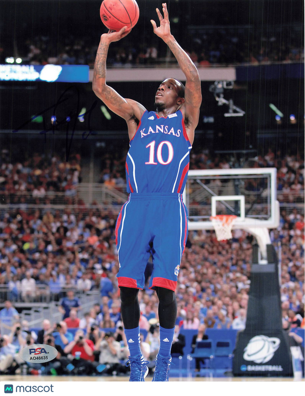 TyShawn Taylor Kansas Jayhawks Signed Basketball 8x10 Photo PSA
